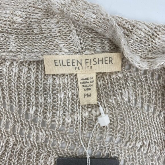 Eileen Fisher Beige Boxy Short Sleeve Knit Cardigan | New with Tags - Picture 5 of 7